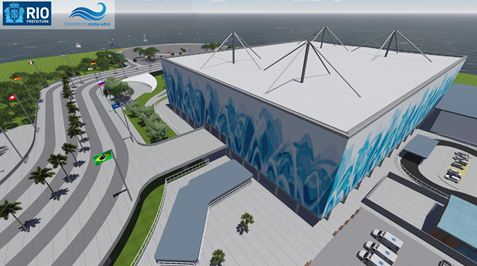 “奧林匹克游泳館（Estadio Aquatico Olimpico）”的完成效果圖（外觀）